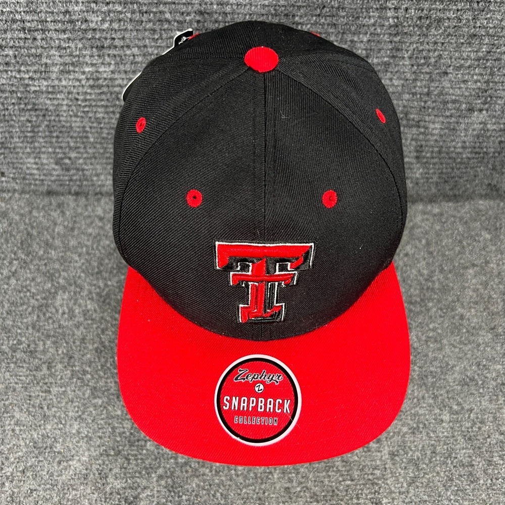Texas Tech Red Raiders Cap Hat Snap Back Black Zephyer New with Tags NWT Big 12 - Picture 4 of 14